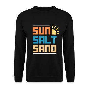 Sonne, Salz, Sand, Sommerstimmung - Unisex Pullover - Schwarz - Vorne - Alina (178cm) & Michal (187cm)