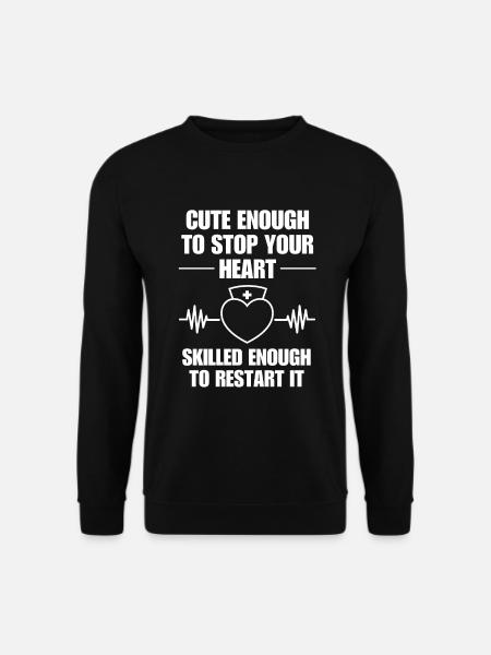 Lustige Krankenschwester Zitat Herz Stillen Mädchen - Unisex Pullover - Schwarz