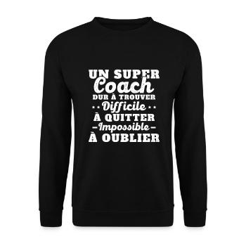Humour coach sportif entraineur super coach - Sweat-shirt Unisexe - noir - Devant - Alina (178cm) & Michal (187cm)