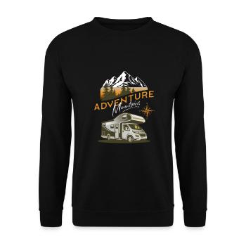 Camper Van Adventure Montagnes - Sweat-shirt Unisexe - noir - Devant - Alina (178cm) & Michal (187cm)
