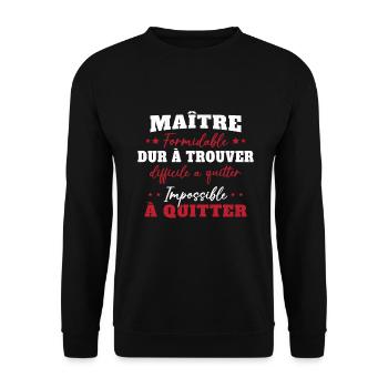 Maître formidable idée cadeau maître d'école - Sweat-shirt Unisexe - noir - Devant - Alina (178cm) & Michal (187cm)