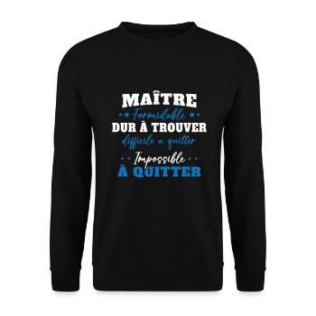 Maître formidable idée cadeau maître d'école - Sweat-shirt Unisexe - noir - Devant - Alina (178cm) & Michal (187cm)