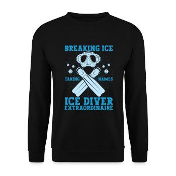 Eis Brechen Namen Nehmen, Eistaucher - Unisex Pullover - Schwarz - Vorne - Alina (178cm) & Michal (187cm)
