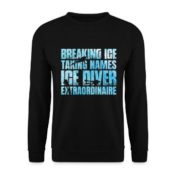 Eis Brechen Namen Nehmen, Eistaucher - Unisex Pullover - Schwarz - Vorne - Alina (178cm) & Michal (187cm)