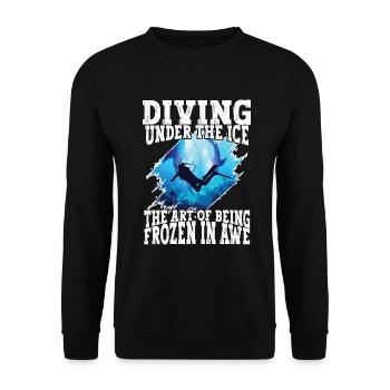 Tauchen Unter Dem Eis, Eistaucher - Unisex Pullover - Schwarz - Vorne - Alina (178cm) & Michal (187cm)