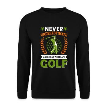 Golf Golfen Golfspieler Golfspieler Golfschläger - Unisex Pullover - Schwarz - Vorne - Alina (178cm) & Michal (187cm)