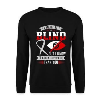 Blindheitsbewusstsein Gesetzlich Blind - Unisex Pullover - Schwarz - Vorne - Alina (178cm) & Michal (187cm)
