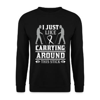 Blindheitsbewusstsein Gesetzlich Blind - Unisex Pullover - Schwarz - Vorne - Alina (178cm) & Michal (187cm)
