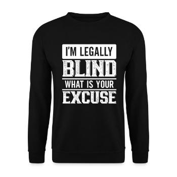 Blindheitsbewusstsein Gesetzlich Blind - Unisex Pullover - Schwarz - Vorne - Alina (178cm) & Michal (187cm)