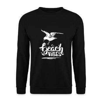 Beach Vibes & Seagull - Sweat-shirt Unisexe - noir - Devant - Alina (178cm) & Michal (187cm)