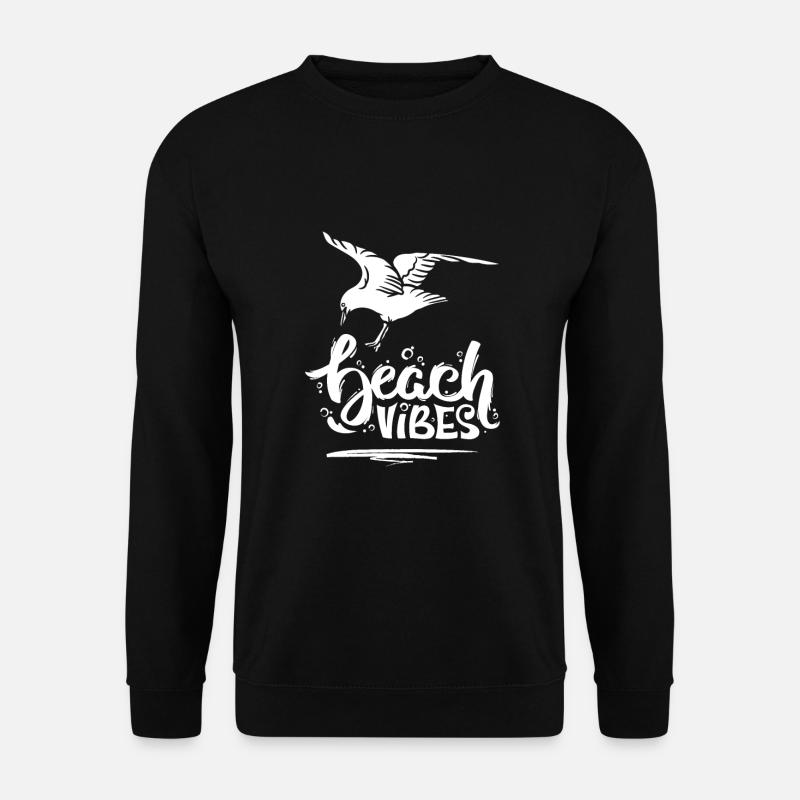 Beach Vibes & Seagull - Sweat-shirt Unisexe - noir
