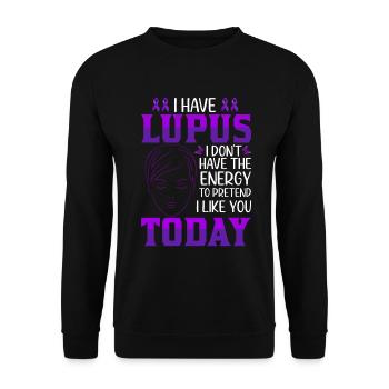 Lupus Bewusstseins Monat - Unisex Pullover - Schwarz - Vorne - Alina (178cm) & Michal (187cm)