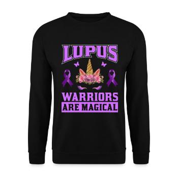 Lupus Bewusstseins Monat - Unisex Pullover - Schwarz - Vorne - Alina (178cm) & Michal (187cm)