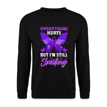 Lupus Bewusstseins Monat - Unisex Pullover - Schwarz - Vorne - Alina (178cm) & Michal (187cm)