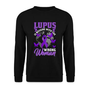 Lupus Bewusstseins Monat - Unisex Pullover - Schwarz - Vorne - Alina (178cm) & Michal (187cm)