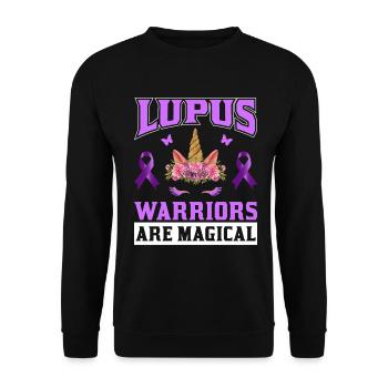 Lupus Bewusstseins Monat - Unisex Pullover - Schwarz - Vorne - Alina (178cm) & Michal (187cm)