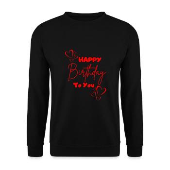 Happy Birthday to you-with hearts - Unisex Sweatshirt - black - Front - Alina (178cm) & Michal (187cm)