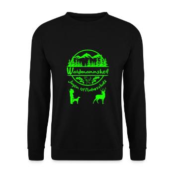 Jäger-Waidmannsheil-Jagen ist Naturschutz - Unisex Pullover - Schwarz - Vorne - Alina (178cm) & Michal (187cm)