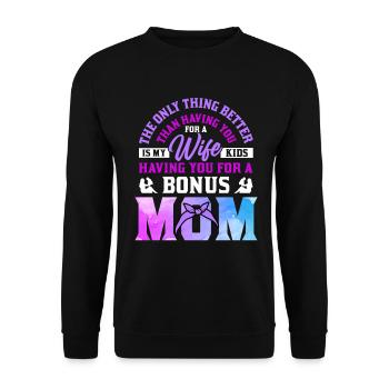 Fête des belles-mères Belle-mère Mère - Sweat-shirt Unisexe - noir - Devant - Alina (178cm) & Michal (187cm)