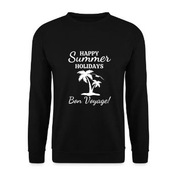 Happy Summer Holidays-Bon Voyage!-Summer Holiday - Unisex Sweatshirt - black - Front - Alina (178cm) & Michal (187cm)