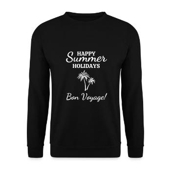 Happy Summer Holidays-Bon Voyage!-Summer Holiday - Unisex Sweatshirt - black - Front - Alina (178cm) & Michal (187cm)