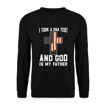 God Christ Christian Saying - Unisex Sweatshirt - black - Front - Alina (178cm) & Michal (187cm)