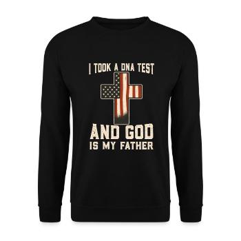God Christ Christian Proverb - Unisex Sweatshirt - black - Front - Alina (178cm) & Michal (187cm)