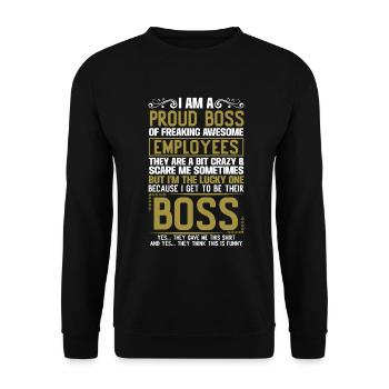 Fier cadeau du patron des employés - Sweat-shirt Unisexe - noir - Devant - Alina (178cm) & Michal (187cm)