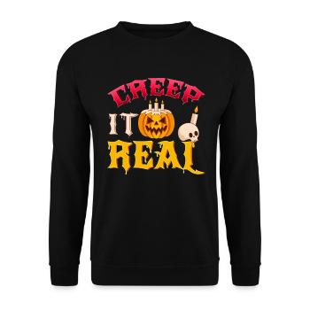 Halloween Costume Halloween Party - Unisex Sweatshirt - black - Front - Alina (178cm) & Michal (187cm)