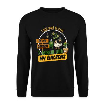 Jardinage Poulets Fermier Poulets Amoureux Jardin - Sweat-shirt Unisexe - noir - Devant - Alina (178cm) & Michal (187cm)