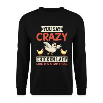 Poulet Lady Poulets Fermier Amateurs de poulet - Sweat-shirt Unisexe - noir - Devant - Alina (178cm) & Michal (187cm)