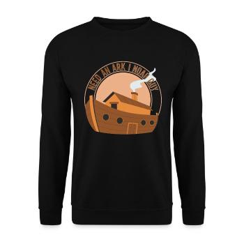 Noah's Ark Christian Joke - Unisex Sweatshirt - black - Front - Alina (178cm) & Michal (187cm)