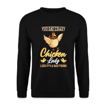 Poulet Lady Poulets Fermier Amateurs de poulet - Sweat-shirt Unisexe - noir - Devant - Alina (178cm) & Michal (187cm)