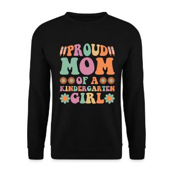 Stolze Mutter eines Kindergartenmädchens! Tochter - Unisex Pullover - Schwarz - Vorne - Alina (178cm) & Michal (187cm)