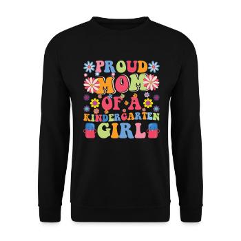 Stolze Mutter eines Kindergartenmädchens! Tochter - Unisex Pullover - Schwarz - Vorne - Alina (178cm) & Michal (187cm)