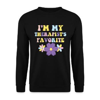 Sarcastic Therapy Saying Humor Therapist - Unisex Sweatshirt - black - Front - Alina (178cm) & Michal (187cm)