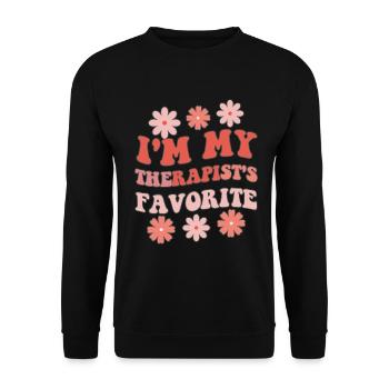 Sarcastic Therapy Saying Humor Therapist - Unisex Sweatshirt - black - Front - Alina (178cm) & Michal (187cm)