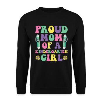 Stolze Mutter eines Kindergartenmädchens! Tochter - Unisex Pullover - Schwarz - Vorne - Alina (178cm) & Michal (187cm)