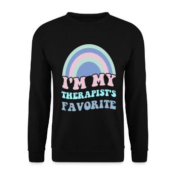 Sarcastic Therapy Saying Humor Therapist - Unisex Sweatshirt - black - Front - Alina (178cm) & Michal (187cm)
