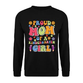Stolze Mutter eines Kindergartenmädchens! Tochter - Unisex Pullover - Schwarz - Vorne - Alina (178cm) & Michal (187cm)