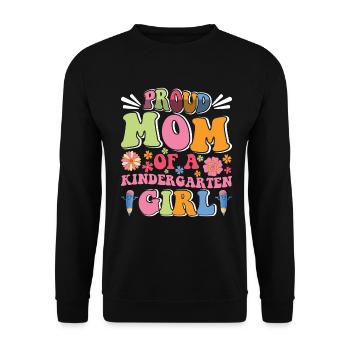 Stolze Mutter eines Kindergartenmädchens! Tochter - Unisex Pullover - Schwarz - Vorne - Alina (178cm) & Michal (187cm)