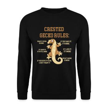 Crown Gecko Reptile Gecko Terrarium Pet - Sweat-shirt Unisexe - noir - Devant - Alina (178cm) & Michal (187cm)
