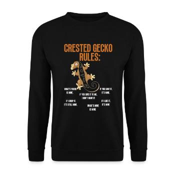 Crown Gecko Reptile Gecko Terrarium Pet - Sweat-shirt Unisexe - noir - Devant - Alina (178cm) & Michal (187cm)