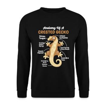 Crown Gecko Reptile Gecko Terrarium Pet - Sweat-shirt Unisexe - noir - Devant - Alina (178cm) & Michal (187cm)
