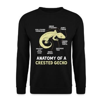 Crown Gecko Reptile Gecko Terrarium Pet - Sweat-shirt Unisexe - noir - Devant - Alina (178cm) & Michal (187cm)