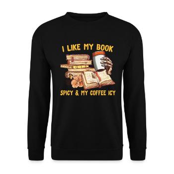 Book Lover Book Reader Coffee Lover - Sweat-shirt Unisexe - noir - Devant - Alina (178cm) & Michal (187cm)