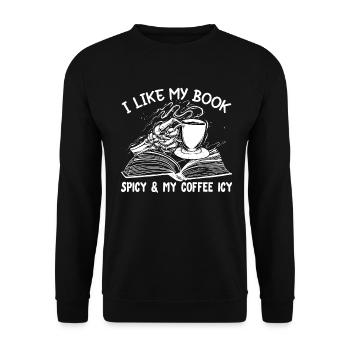 Book Lover Book Reader Coffee Lover - Sweat-shirt Unisexe - noir - Devant - Alina (178cm) & Michal (187cm)