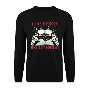 Book Lover Book Reader Coffee Lover - Sweat-shirt Unisexe - noir - Devant - Alina (178cm) & Michal (187cm)