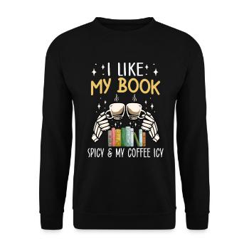 Book Lover Book Reader Coffee Lover - Sweat-shirt Unisexe - noir - Devant - Alina (178cm) & Michal (187cm)