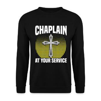 Seelsorger Zu Ihren Diensten, Kaplan - Unisex Pullover - Schwarz - Vorne - Alina (178cm) & Michal (187cm)